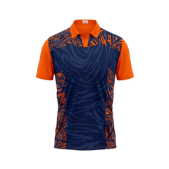 Next Print Polo Neck Printed Jersey Orange Design 32