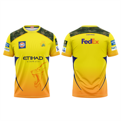 Next Print Customised Ipl Chennai Super Kings Round Neck Printed Jersey.