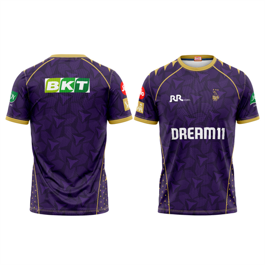 Next Print Ipl Kolkata Knight Riders Printed Round Neck Jersey.