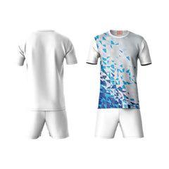 Next Print Round neck jersey white with shorts NPTS129