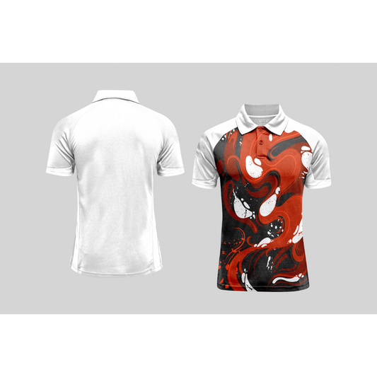 Next Print Cricket Polo Half White Customized Jersey NPCWH00A358