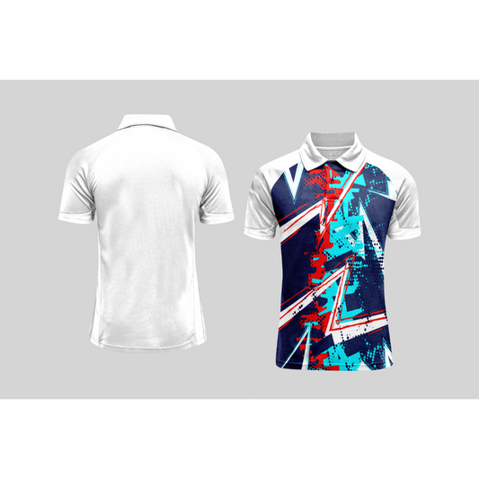 Next Print Cricket Polo Half White Customized Jersey NPCWH00A359