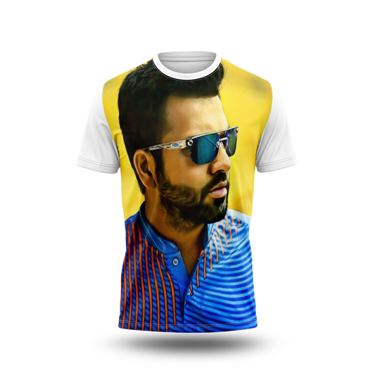 Rohit Sharma Photo Printed T-Shirt.