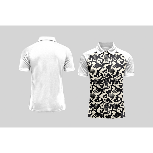 Next Print Cricket Polo Half White Customized Jersey NPCWH00A360