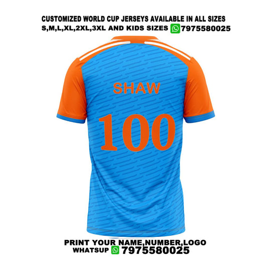Next Print 2024 Worldcup Prithivi Shaw Printed Round Neck Jersey