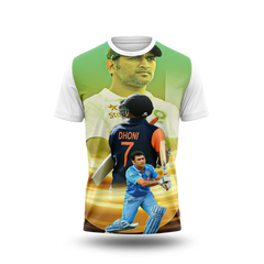 MS Dhoni Photo Printed T-Shirt.