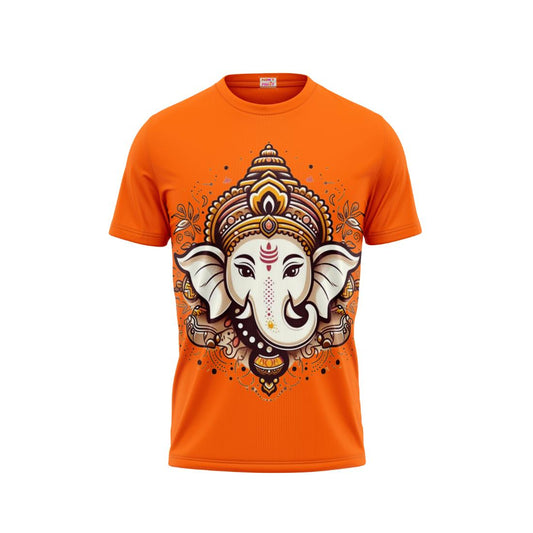 Next Print Ganesha Printed Tshirt Orange Colour Design 29