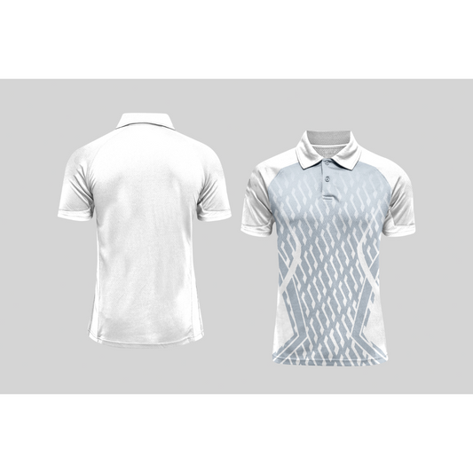 Next Print Cricket Polo Half White Customized Jersey NPCWH00A37