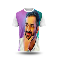MS Dhoni Photo Printed T-Shirt.
