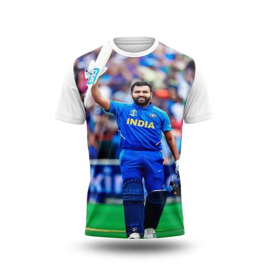 Rohit Sharma Photo Printed T-Shirt.