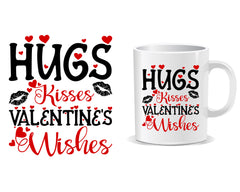 Hug's & kisses valentine's day mug