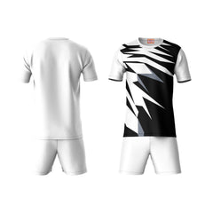 Next Print Round neck jersey white with shorts NPTS132