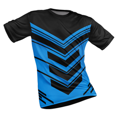 Polyester Half Sleeve Jersey with Round Collar and All Over Digital Print.