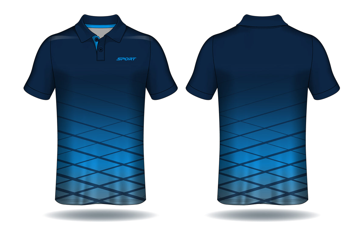 Victory V Navy Blue Sports Polo Jersey – Premium Teamwear front view sports jersey