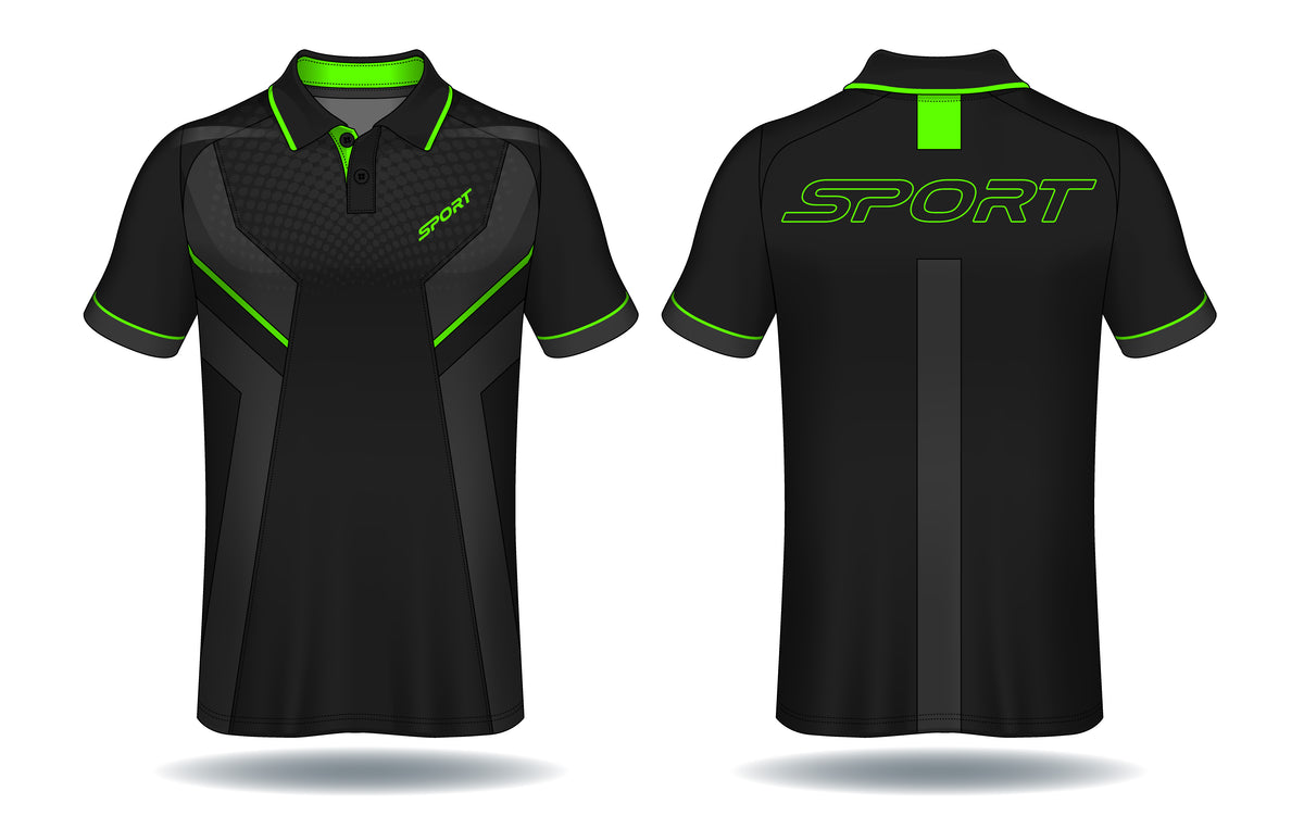 Neon Strike Black Green Jersey front view custom football fan jersey