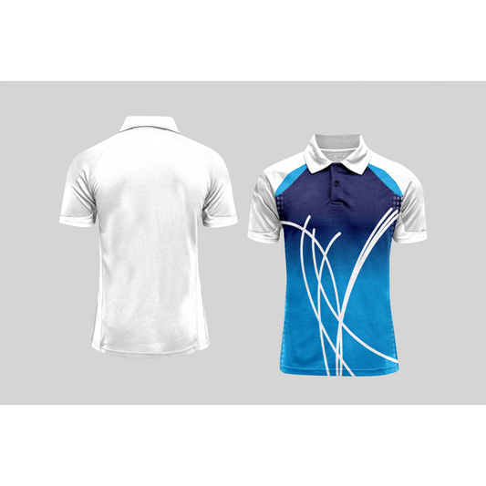 Next Print Cricket Polo Half White Customized Jersey NPCWH00A38