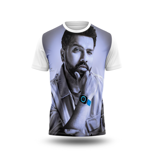 Rohit Sharma Photo Printed T-Shirt.