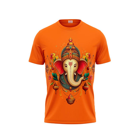 Next Print Ganesha Printed Tshirt Orange Colour Design 31