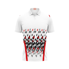Next Print Customized Polo Neck White Jersey NPTS42
