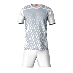 Next Print Round neck jersey white with shorts NPTS133