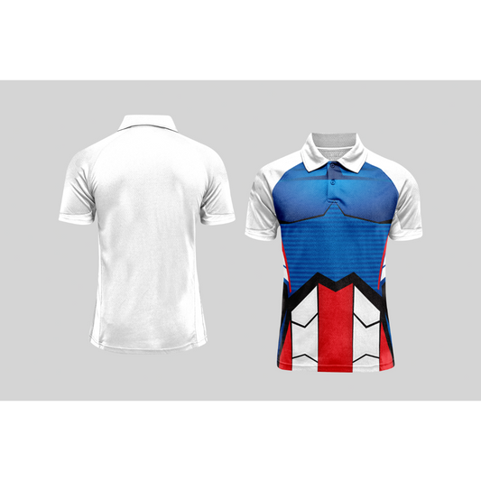 Next Print Cricket Polo Half White Customized Jersey NPCWH00A399