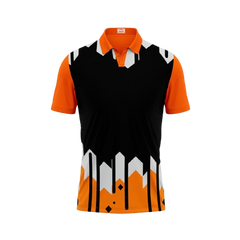 Next Print Polo Neck Printed Jersey Orange Design 37