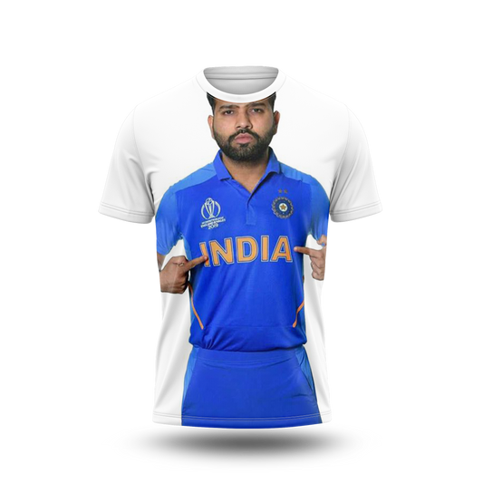 Rohit Sharma Photo Printed T-Shirt.