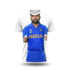 Rohit Sharma Photo Printed T-Shirt.