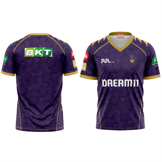 Next Print Ipl Kolkata Knight Riders Printed V Neck Jersey.