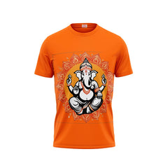 Next Print Ganesha Printed Tshirt Orange Colour Design 3