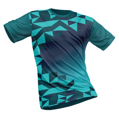 Polyester Half Sleeve Jersey with Round Collar and All Over Digital Print.