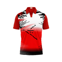 Next Print Customized Polo Neck Red Jersey NPTS36