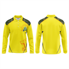 Next Print Customised Ipl Chennai Super Kings Polo Collar Full Sleeves Printed Jersey.