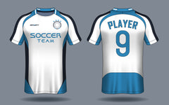 Arctic Blue Soccer Jersey front view custom football fan jersey
