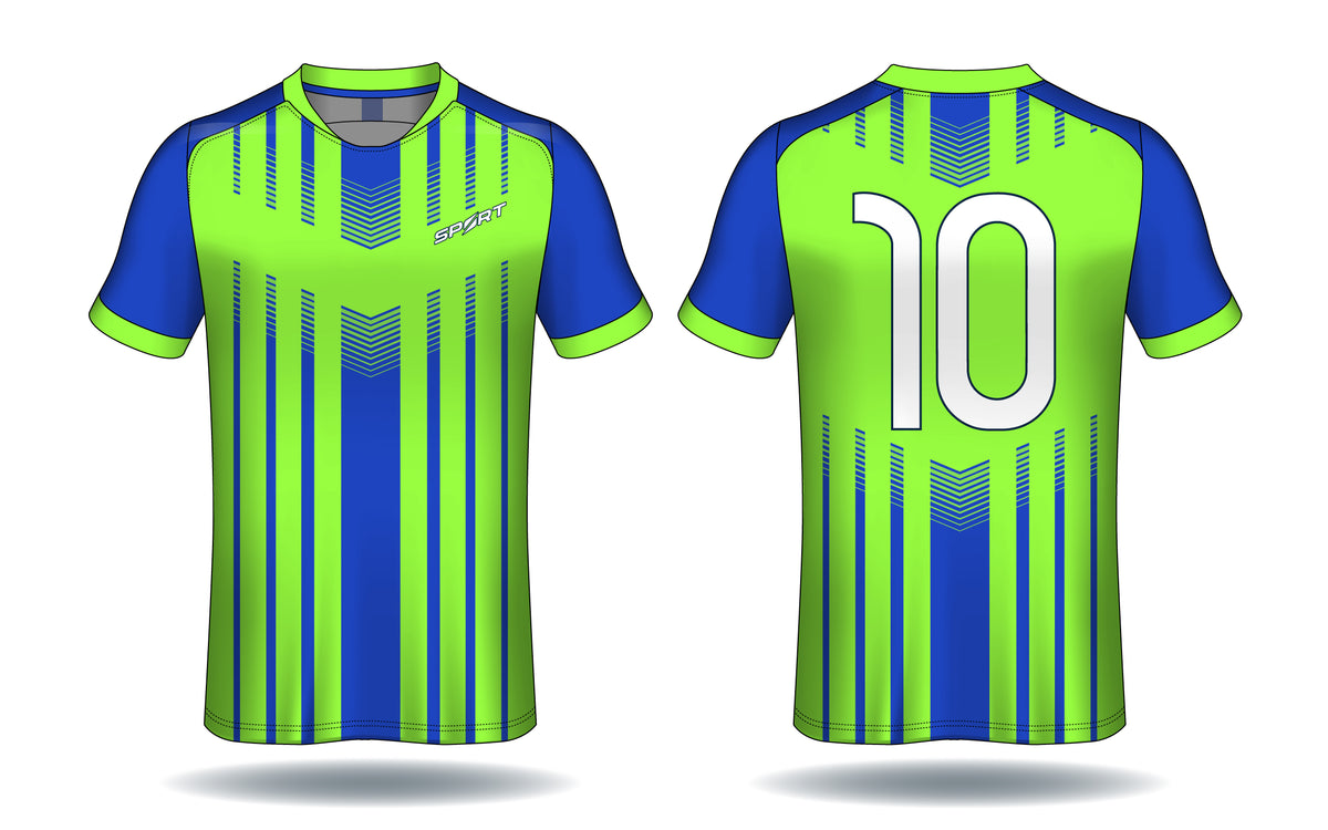 Electric Lime Striped Jersey front view custom football fan jersey