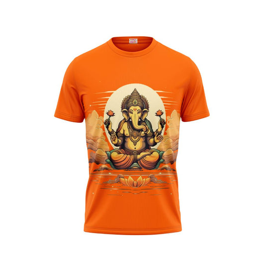 Next Print Ganesha Printed Tshirt Orange Colour Design 33