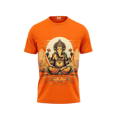 Next Print Ganesha Printed Tshirt Orange Colour Design 33