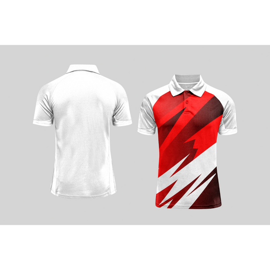 Next Print Cricket Polo Half White Customized Jersey NPCWH00A411