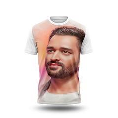 MS Dhoni Photo Printed T-Shirt.