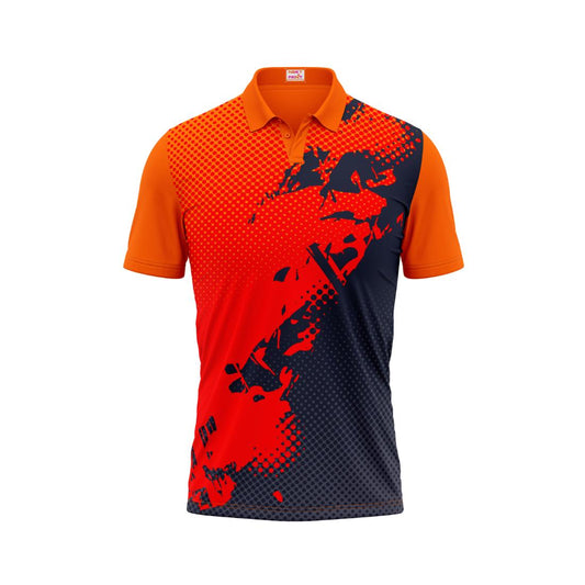 Next Print Polo Neck Printed Jersey Orange Design 40