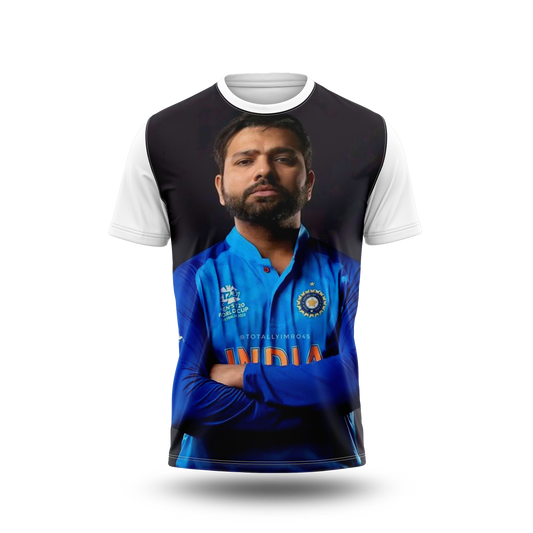 Rohit Sharma Photo Printed T-Shirt.