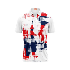Next Print Customized Polo Neck White Jersey NPTS46