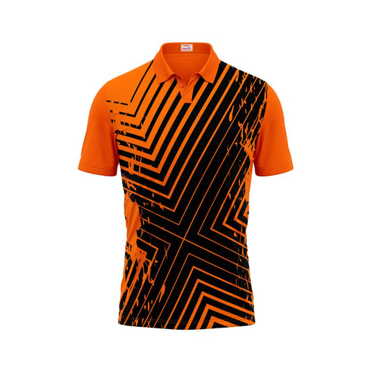 Next Print Polo Neck Printed Jersey Orange Design 41
