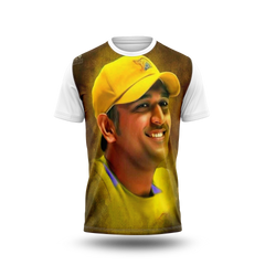 MS Dhoni Photo Printed T-Shirt.