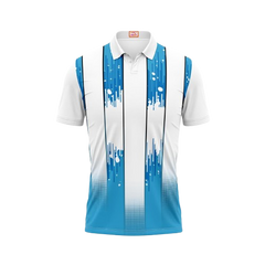 Next Print Customized Polo Neck White Jersey NPTS47