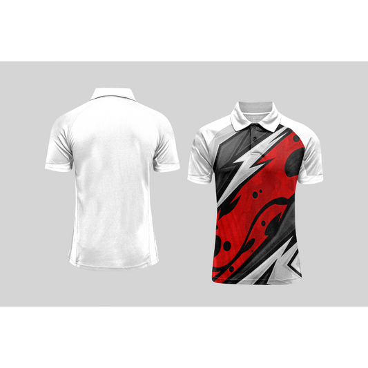 Next Print Cricket Polo Half White Customized Jersey NPCWH00A445