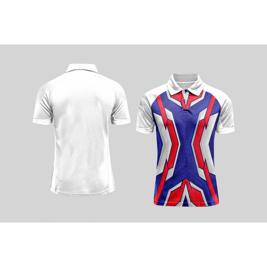 Next Print Cricket Polo Half White Customized Jersey NPCWH00A448