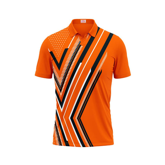 Next Print Polo Neck Printed Jersey Orange Design 42
