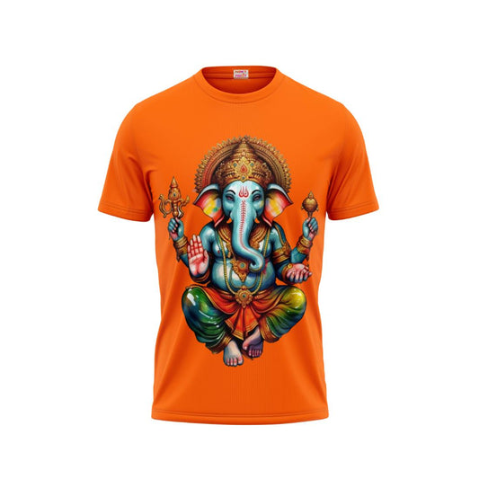 Next Print Ganesha Printed Tshirt Orange Colour Design 36
