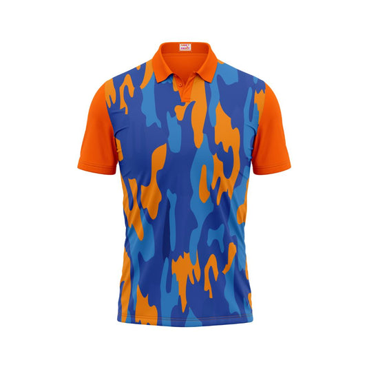Next Print Polo Neck Printed Jersey Orange Design 43